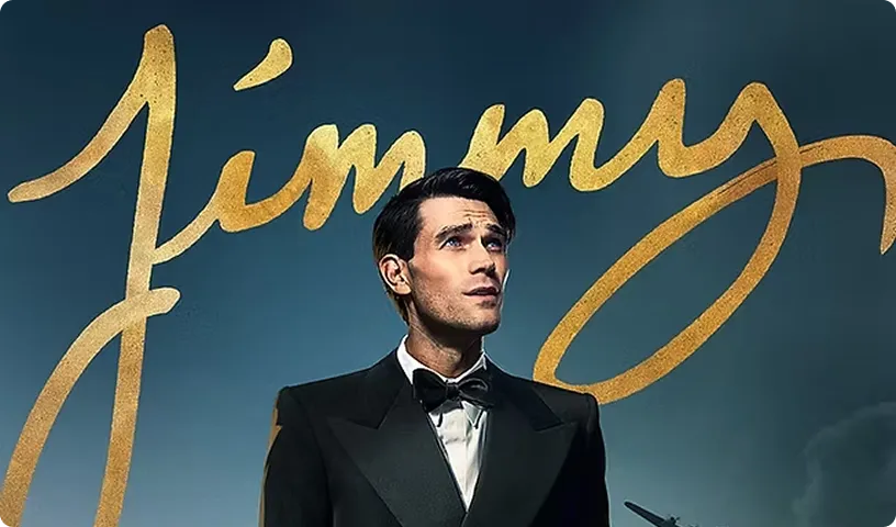 Jimmy title art with KJ Apa in a tuxedo